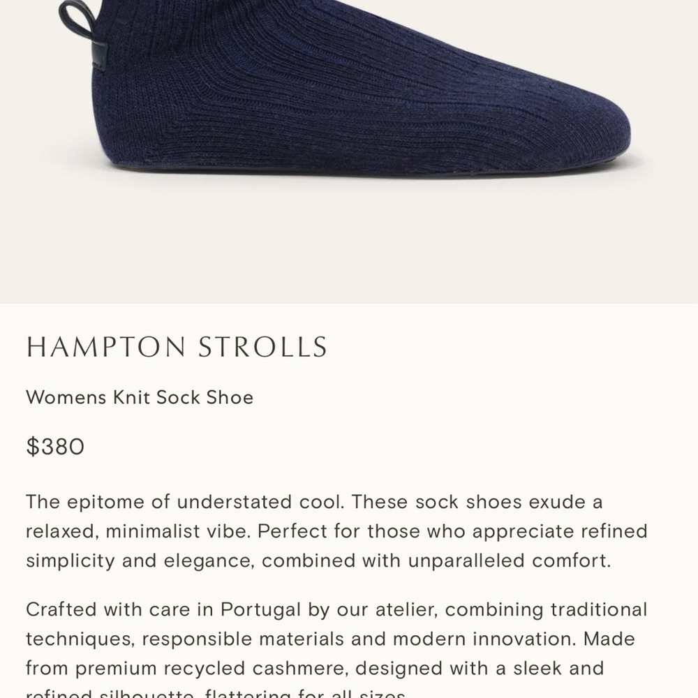 Hampton Strolls Women's Knit Sock Shoe - Navy